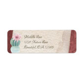 Étiquette Joli Cactus avec Flower Southwest Adresse (Devant)