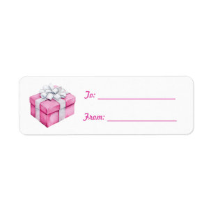 Étiquette Joli Cadeau Noël Arc Argent Rose