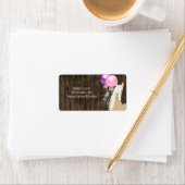 Étiquette Joli cheval et ballons sur Barnwood Adresse (En situation)