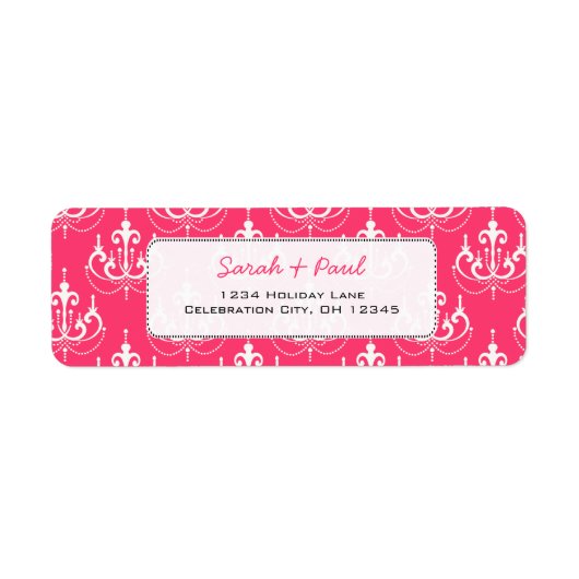 Étiquette Joli dans les lustres roses Retourner l'étiquette  (Devant)