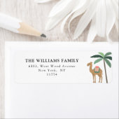 Étiquette Joli Désert Thématique Camel Palmiers Correspondan (En situation)