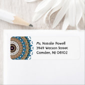 Étiquette Joli design de Mandala coloré (En situation)