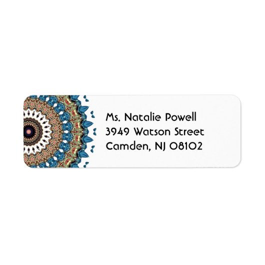 Étiquette Joli design de Mandala coloré (Devant)