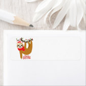 Étiquette Joli dessin animé Noël Sloth (En situation)