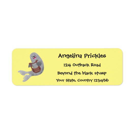 Étiquette Joli dessin animé sur le phoque du Groenland (Devant)