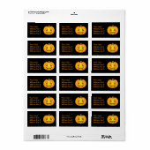 Étiquette Joli Dessin D’Un Citrouille Halloween Jack O’Lante (Feuille entière)