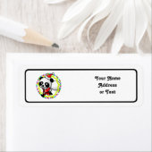 Étiquette Joli dessin Panda Bear Père Noël (En situation)