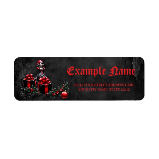 Étiquette Joli elfe de Noël gothique. (Devant)