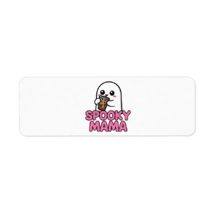 Étiquette Joli fantôme Boba - Maman Kawaii Halloween effraya