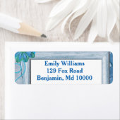 Étiquette Joli floral bleu (En situation)