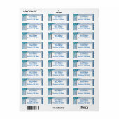 Étiquette Joli floral bleu (Feuille entière)