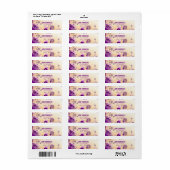 Étiquette Joli floral brun violet (Feuille entière)