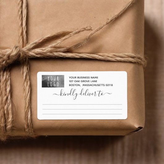 Étiquette Joli Grey Livraison Kindly À Logo Expédition