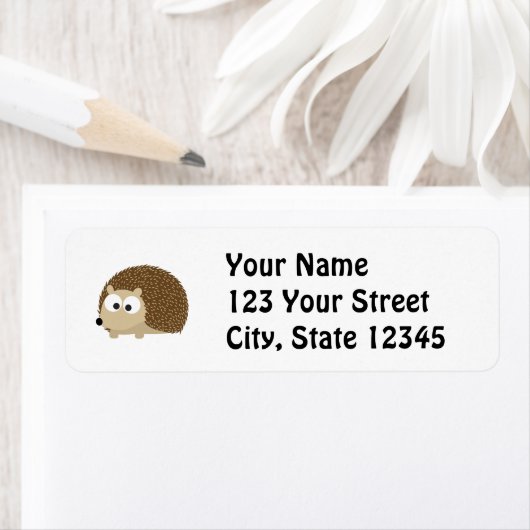 Étiquette Joli hérisson Brown (En situation)