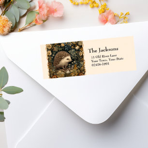 Étiquette Joli Hérisson dans le jardin de style William Morr