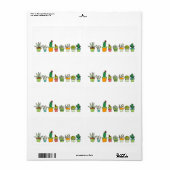 Étiquette Joli Jardin Succulent Illustré (Feuille entière)