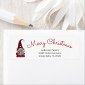 Étiquette Joli Joyeux Elfe de Noël Personnalisé Gnome (En situation)