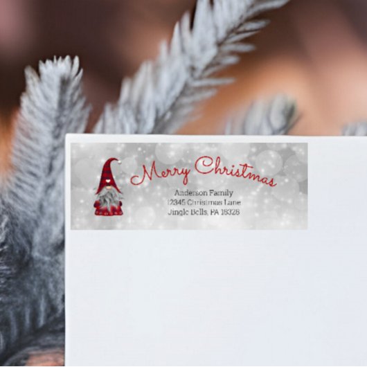 Étiquette Joli Joyeux Elfe de Noël Personnalisé Gnome