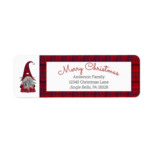 Étiquette Joli Joyeux Elfe de Noël Personnalisé Gnome (Devant)