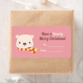 Étiquette Joli Joyeux Noël Ourson Décor (En situation)