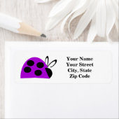Étiquette Joli Ladybug violet (En situation)