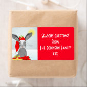 Étiquette Joli lapin lapin de Noël modifiable (En situation)