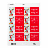 Étiquette Joli lapin lapin de Noël modifiable (Feuille entière)