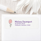 Étiquette Joli lapin tenant un ballon (En situation)