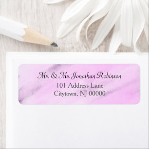 Étiquette Joli Mariage Violet Purple Aquarelle Laver