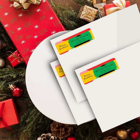 Étiquette Joli Motif géométrique Abstrait Joyeux Noël