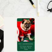 Étiquette Joli Noël Chien Peppy Animaux de compagnie Photo L