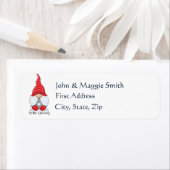 Étiquette Joli Noël Gnome Aquarelle Art (En situation)