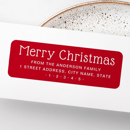 Étiquette Joli Noël rouge adresse de retour