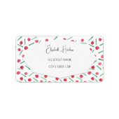 Étiquette Joli Noël Rouge Et Vert Thème (Devant)