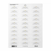 Étiquette Joli nom de script monogramme en or noir élégant (Feuille entière)