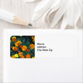 Étiquette Joli Orange Marigolds Floral Photo (En situation)