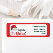 Étiquette Joli Père Noël Joyeux Noël Adresse de retour (En situation)