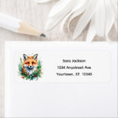 Étiquette Joli Petit Renard à Noël (En situation)