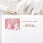 Étiquette Joli Pink Blanc Rétro Noël (En situation)