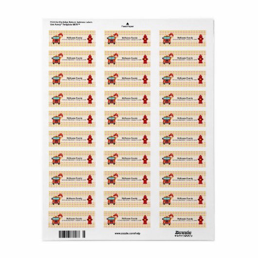 Étiquette Joli pompier (Feuille entière)