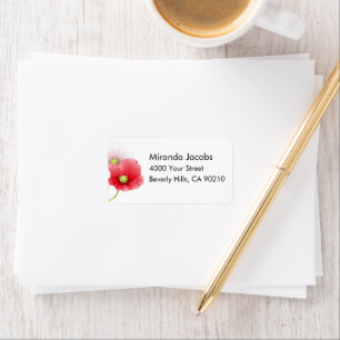 Étiquette Joli Poppies Floral Personnalisé