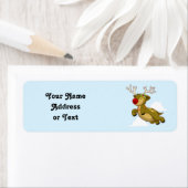 Étiquette Joli renne de Noël volant (En situation)