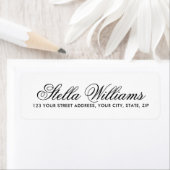 Étiquette Joli script de calligraphie simple adresse blanche (En situation)