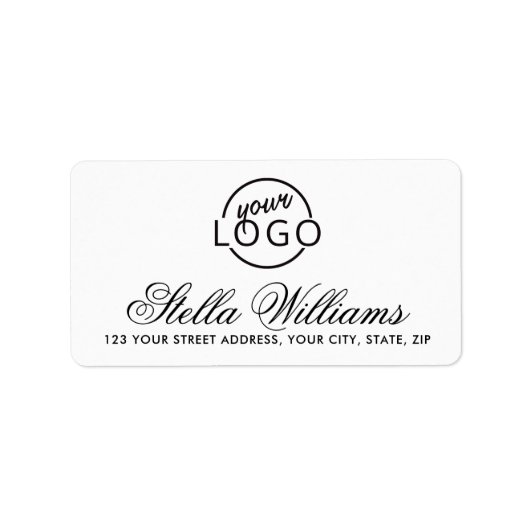 Étiquette Joli script logo personnalisé ou adresse de retour (Devant)