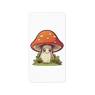 Étiquette Joli style kawaii, Cueillette de champignons