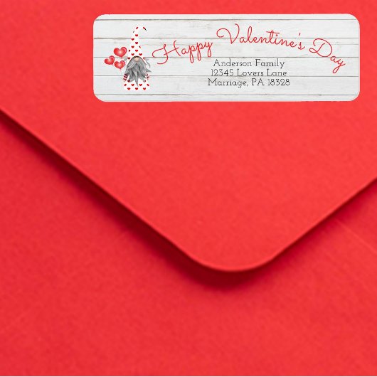 Étiquette Joli Valentines Jour Gnome