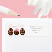 Étiquette Jolie adresse de Pâques aux oeufs de chocolat