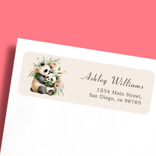 Étiquette Jolie Aquarelle Fleurs & Ours Adresse de retour