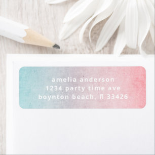 Étiquette Jolie aquarelle Pastel Aqua Texte Simple