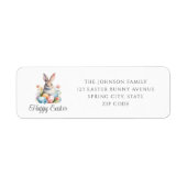 Étiquette Jolie Bunny Jolie adresse de retour de Pâques (Devant)